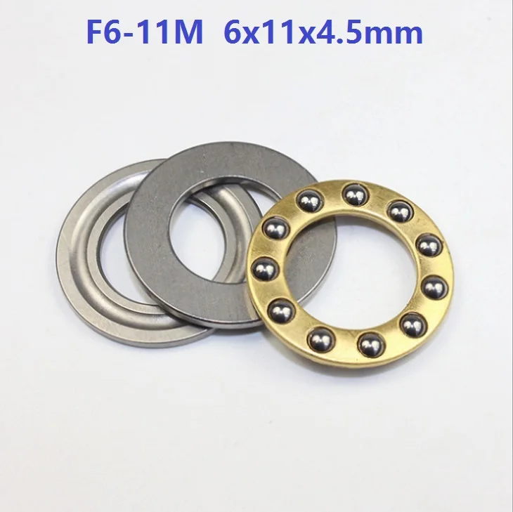 

100pcs/lot F6-11M Axial Ball Thrust Bearing 6x11x4.5 mm miniature bearing Plane thrust ball bearing 6*11*4.5mm