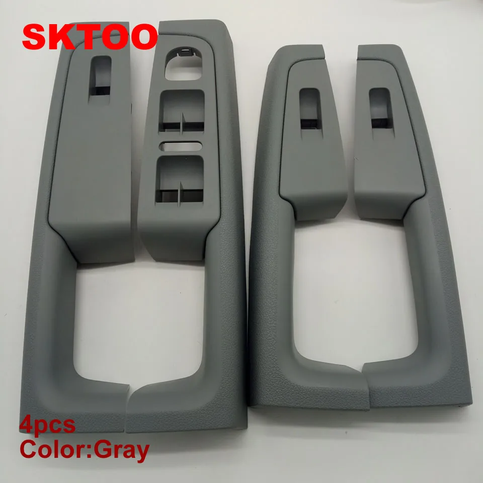 

SKTOO for Skoda Superb door handle front left and right door armrest box inner handle frame the lifter switch box gray