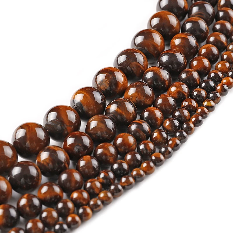 Natural Stone Beads Tiger Eye Round Loose Beads 4 6 8 10 12 14 16 18MM Fit DIY Bracelet Necklace Fashion Jewelry Making