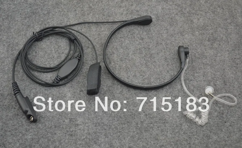 Throat Vibration Air-Tube Acoustic Headset with Finger-control PTT for Motorola GP344 GP388 GP328Plus GL200 EX500 EX600XLS