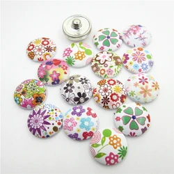 10pcs/lot Mix Printing Flowers Snap Buttons 18mm snap buttons Ginger Snap Bracelet&Bangles DIY Snap Jewelry Charms