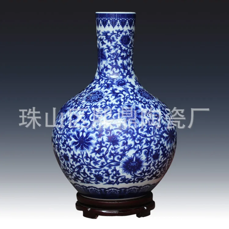 Jingdezhen ceramic crafts upscale celestial blue vase Jingdezhen Ceramic vase wholesale factory direct