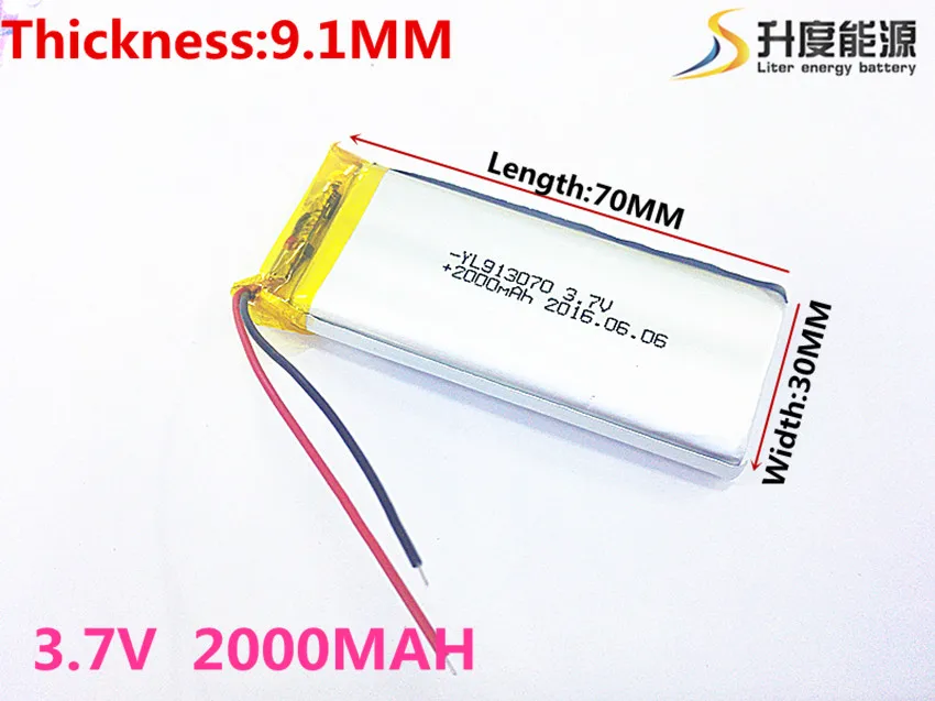 3.7 V lithium polymer battery 2000 mah 903070 mobile power supply tablet GPS navigator