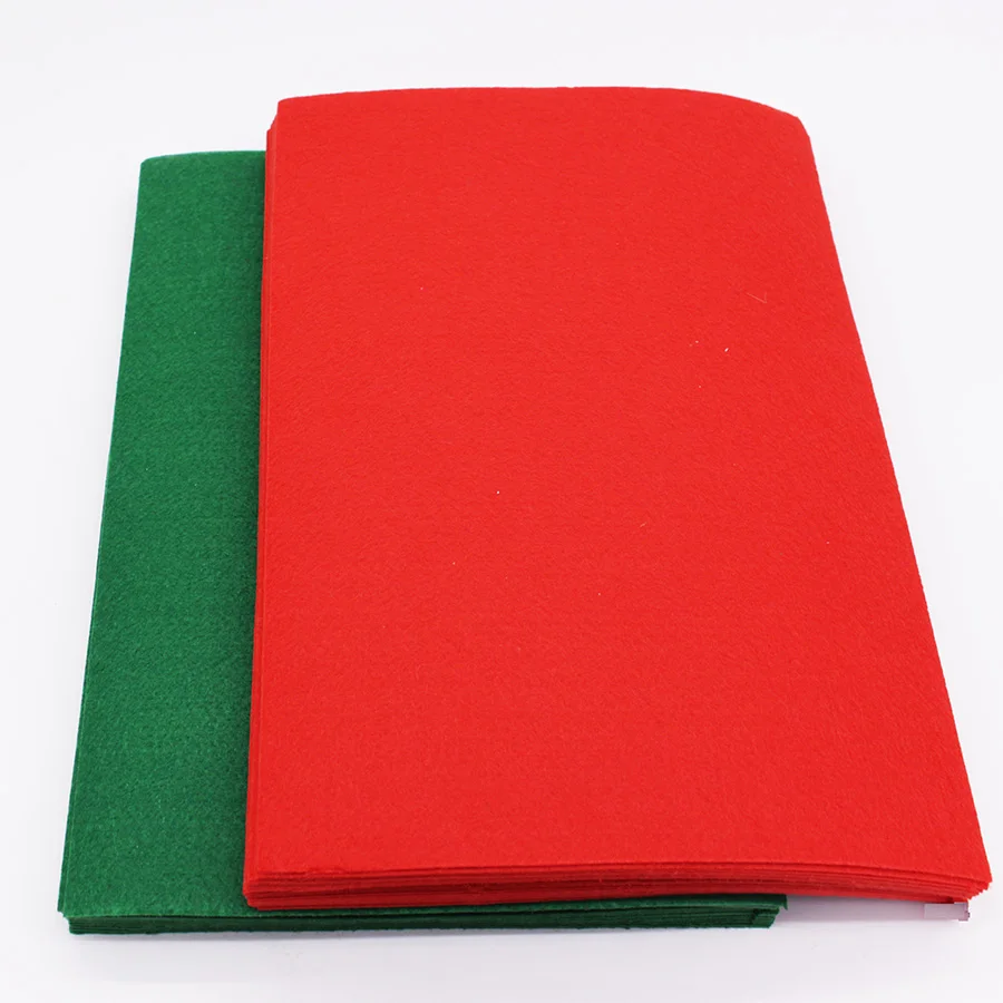 CMCYILING Rot Grün Filz Stoff 1 MM Dicke Polyester Tuch Für DIY Handwerk Sammelalbum Nicht-Woven Blatt 20 Teile/los 20*30cm – Detail 1