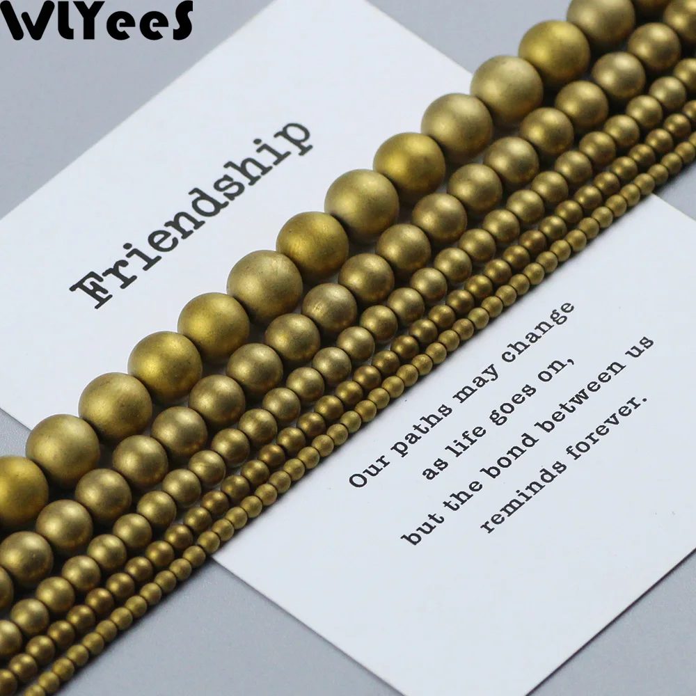 Polish Hematite Beads Matte Plating Multi Mixed color 2 4 6 8 10mm Gold Plated Round Loose Beads for Jewelry Bracelet Making DIY