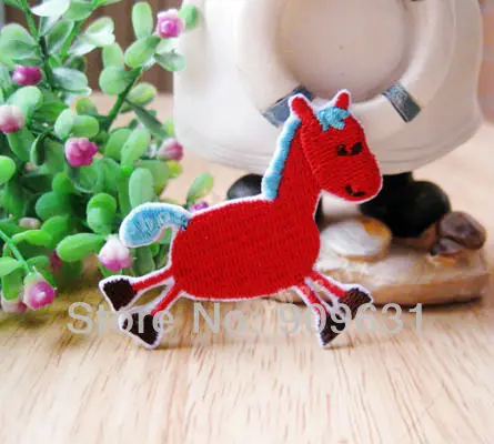 New ! Hot !  Running Red Horse Baby iron on applique or Sew on fashion embroidery applique patch