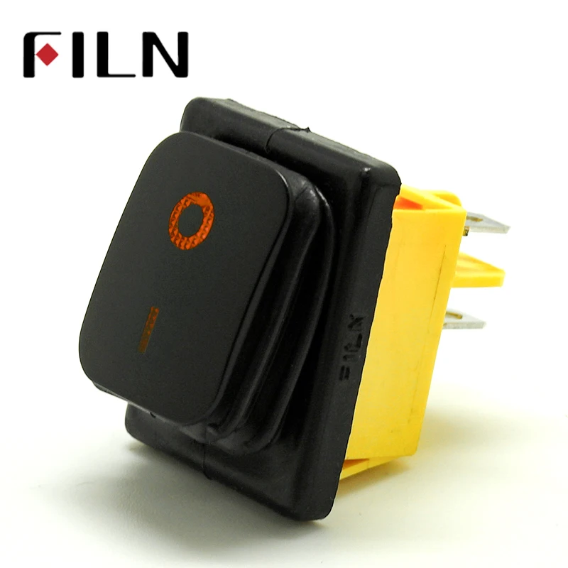 30A/250V 16A/250V heavy duty 4 pin t85 sealed waterproof ON OFF rocker switch with led 12V 24V 110V 220V 380V Black Painting