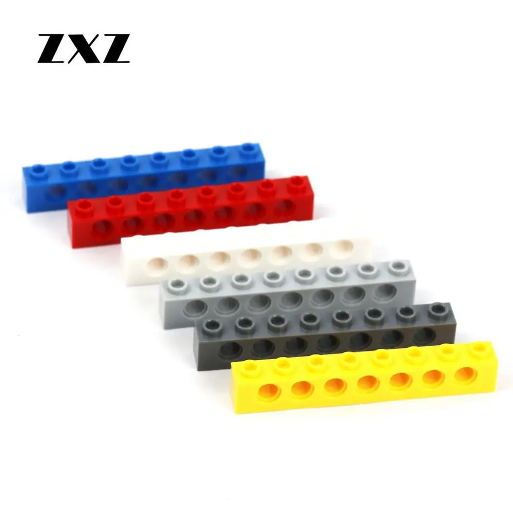 20pcs Building Blocks Brick 1x8 Beam With Holes MOC Technical Parts Toys for Kids 3702 Fast Shipping