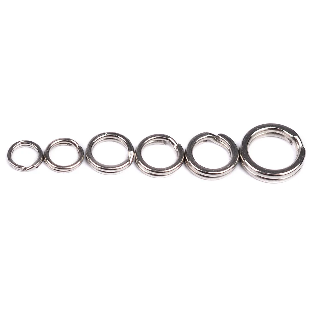 10 pz/lotto anello in acciaio inossidabile Clip divisa girevole doppio anello anello di cambio rapido accessorio di pesca con esca da pesca gancio