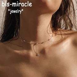 MAA-OE Boho Collar Water Crystal Beads Pendant Choker Necklaces Female Short Clavicle Chain Fashion Necklace Jewelry Gift