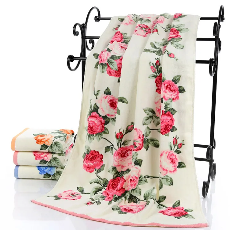 Hot sale Flower 70*140cm 100% cotton large towel bath for men luxury high quality bathroom bath towels