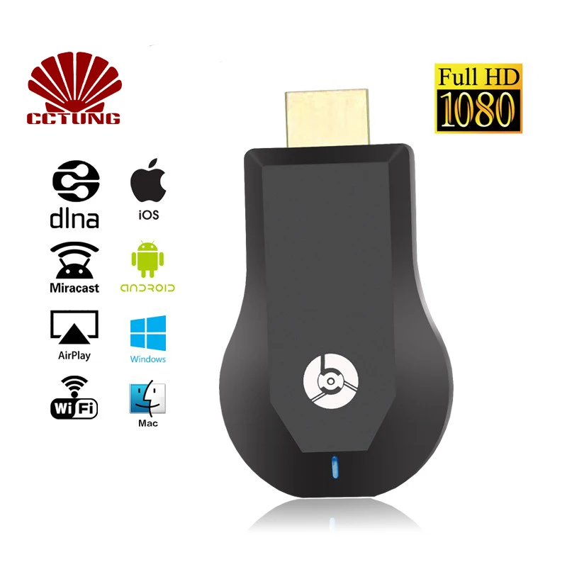 1080P HDMI WIFI Display Dongle with Android TV Miracast Wireless Receiver & Google Chromecast for Home PC Laptop TV Projectors