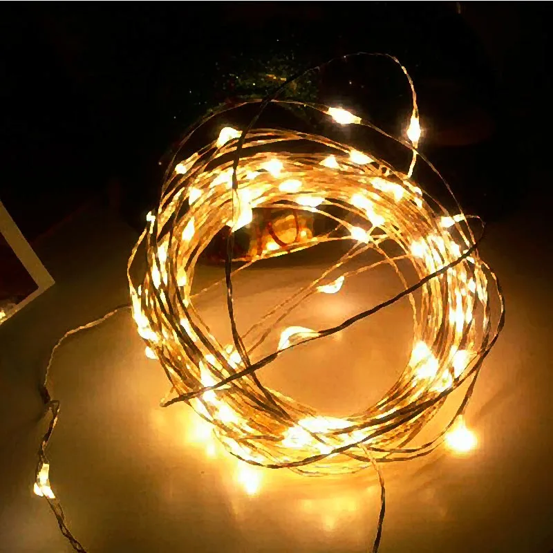 Holiday Outdoor 10M 100 LED String Lights 3AA Battery Operated Christmas Xmas Wedding Party Decorations Garland Lighting