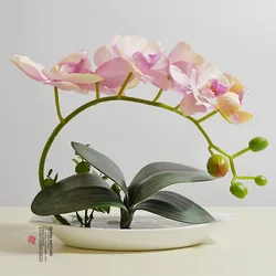 Foreign high-end simulation silk flower High simulation flowers bonsai ceramic bonsai TC176 fresh four-color optional