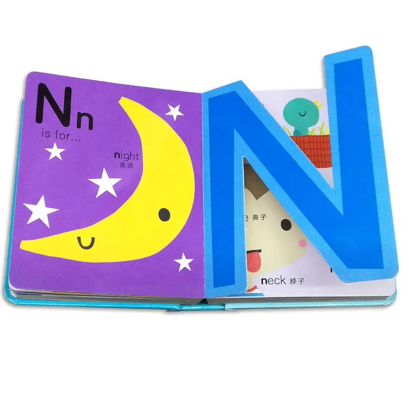 Children's English Alphabet Dictionary Chinese and English Word Cards Educational 3D Flap Picture Books