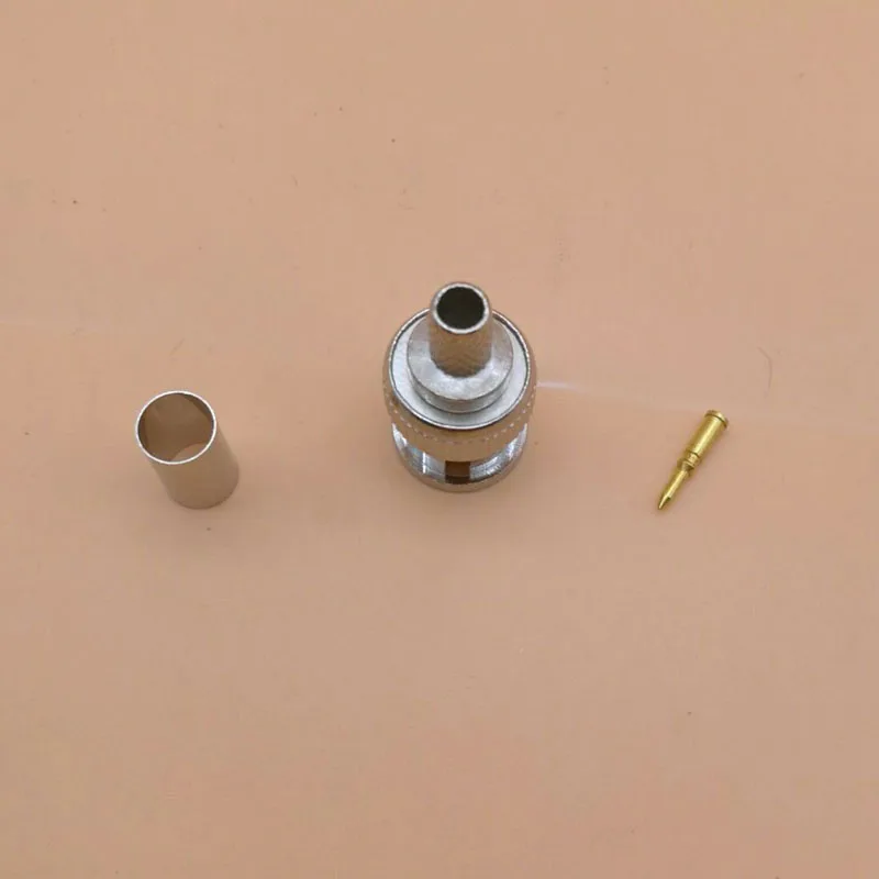 Free shipping 100PCS/Lot BNC male crimp plug for 75-5 RG60 coaxial cable, RG60 BNC Connector 3-piece crimp connector plugs RG60