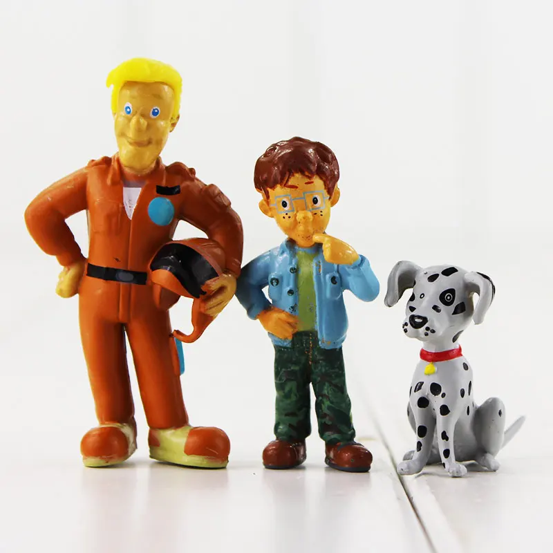 12Pcs/Set Fireman Sam Action Figure Toys 3-6.3cm Cute Cartoon PVC Dolls