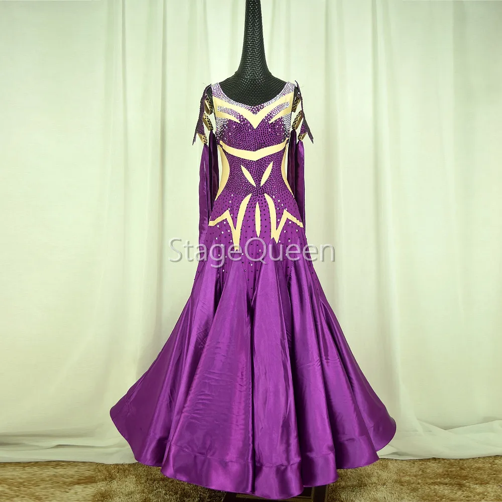 Standard Ballroom Dance Dresses High Quality Stage Purple Flamenco Tango Waltz Dancing Costume Women Ballroom Competition Dress