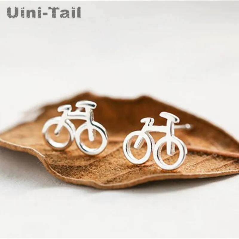 Nuovo caldo 925 argento tibetano creativo mini bici orecchini personalità selvaggio temperamento coreano semplice studente marea orecchio gioielli