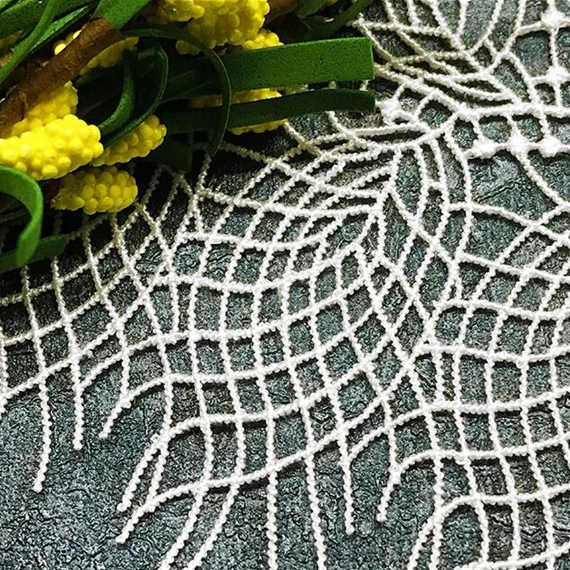 1 Yard Eyelash 110mm Wide Lace Trim Fire Embroidered  Fabric Sewing Weaving  Ribbon Skirt Apparel Trims Grid Applique