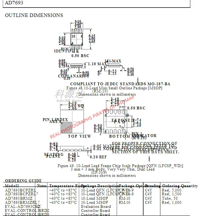 1pcs AD7693BRMZ MSOP10 AD7693 In Stock