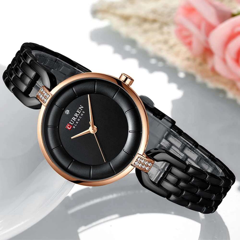 Marque de luxe CURREN Simple décontracté Quartz montres femmes argent robe montre-bracelet femme horloge dames montre avec acier inoxydable