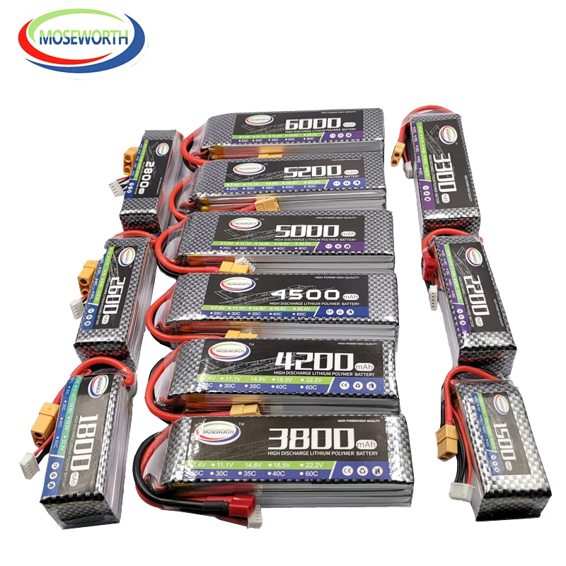 4S 14.8V 1500 3500 3800 4200 5200 6000mAh 30C 40C 60C Nano RC Drone LiPo Batteria Per RC Aereo Auto Elicottero RC Batteria