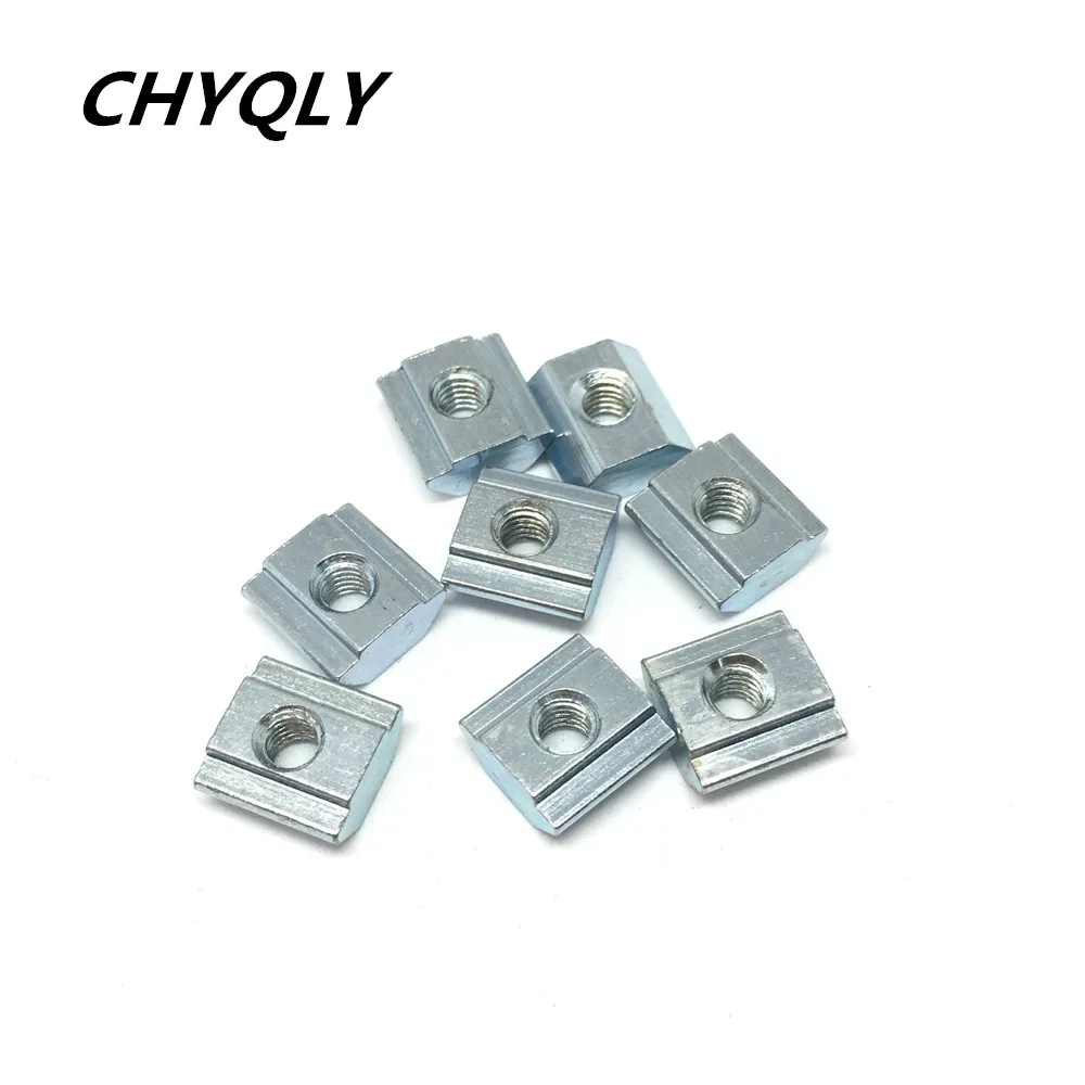 

100pcs 20-M3 M4 M5 M6 T Sliding Block Square Nuts for 2020 Aluminum Profile Slot Zinc Coated Plate