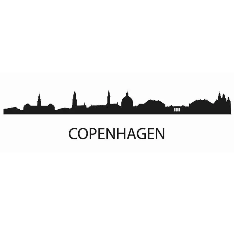 

COPENHAGEN City Decal Wall Sticker Vinyl Stickers Decor Mural Art Living Room Home Decoration Landmark Skyline Wall Decal