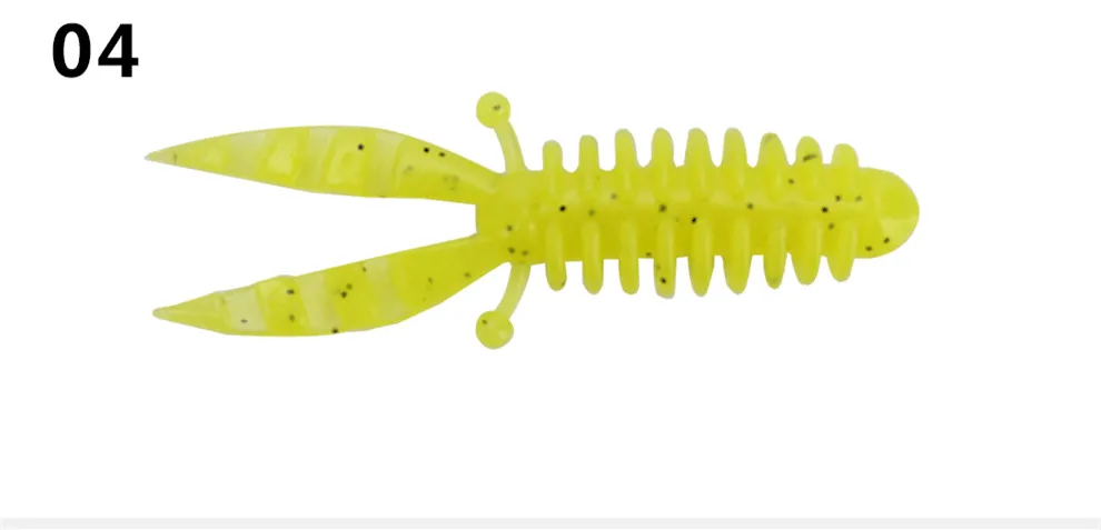 Angel köder weicher Köder künstliche Pop Mini Garnelen 5,5 cm/1,1g Wurm Maden lockt Schraub klemme Schwänze Los 10 Stück – Detail 7
