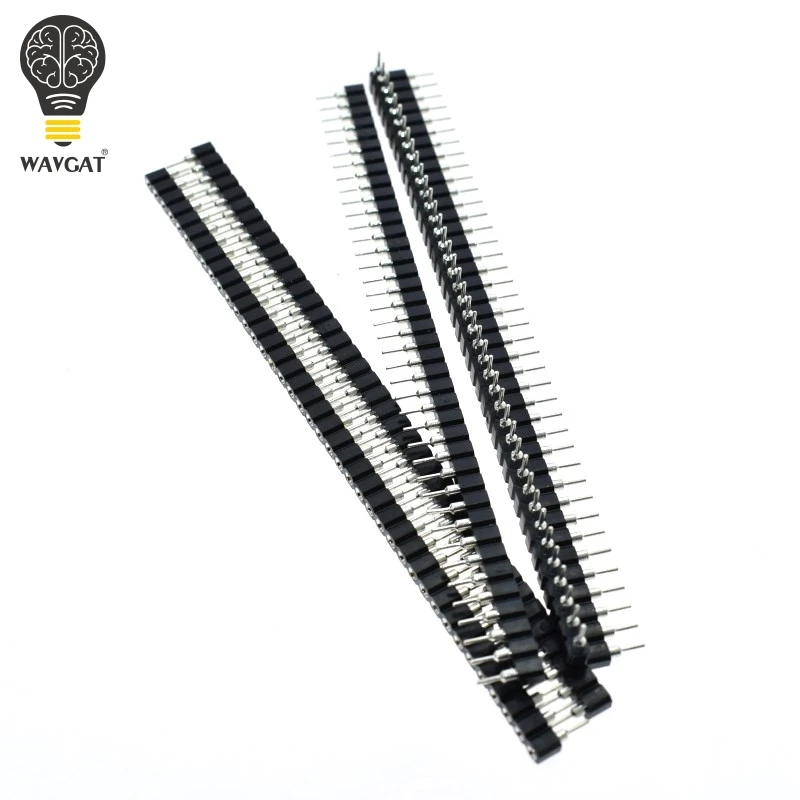 10PCS 2.54mm Pin Header Female Single Row 40 Pin 2.54mm Round Pin Connector 1x40 WAVGAT