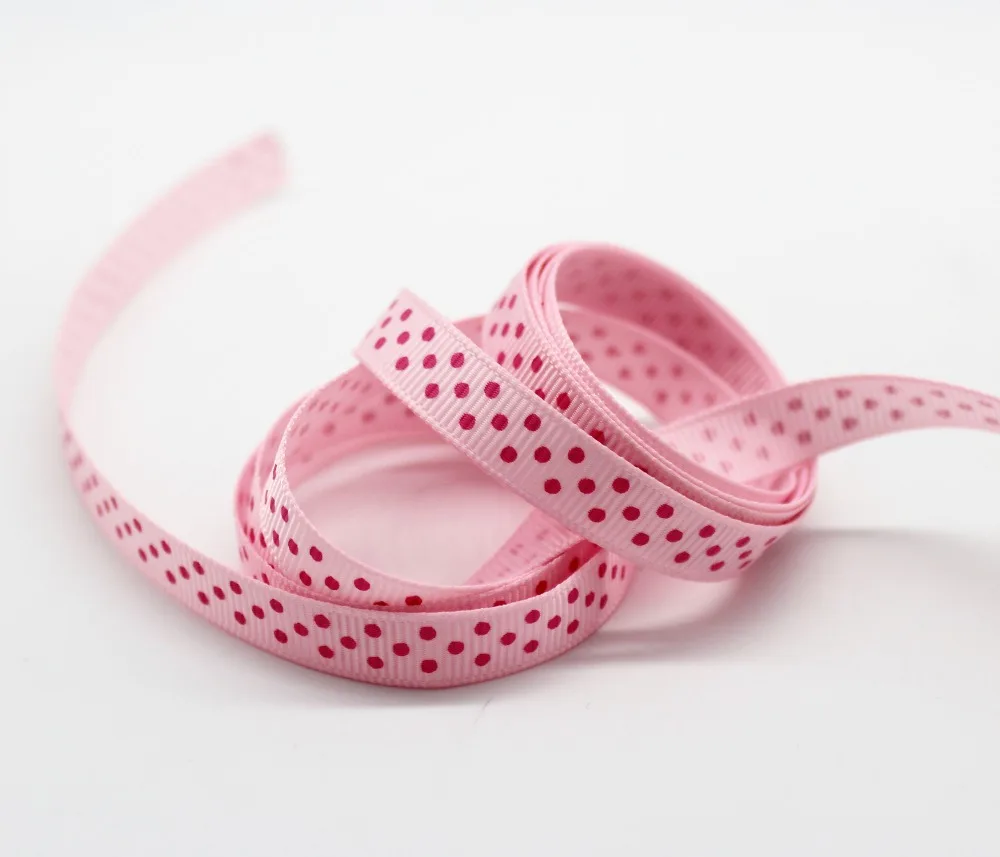 Pinks Series Tapes Grosgrain Printed Polka Dot Ribbons Gingham Checked Ribbon 100% Polyester Fabric Decor Accessoires