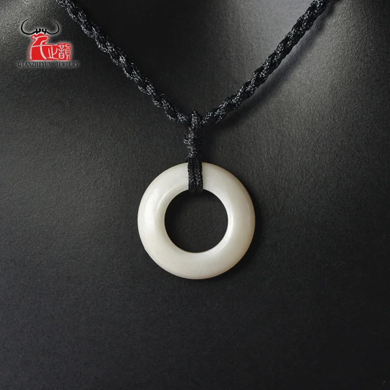 GX086 Hot Sale New Zealand Maori handmade jewelry necklace women yak bone circle pendant necklaces of surfing