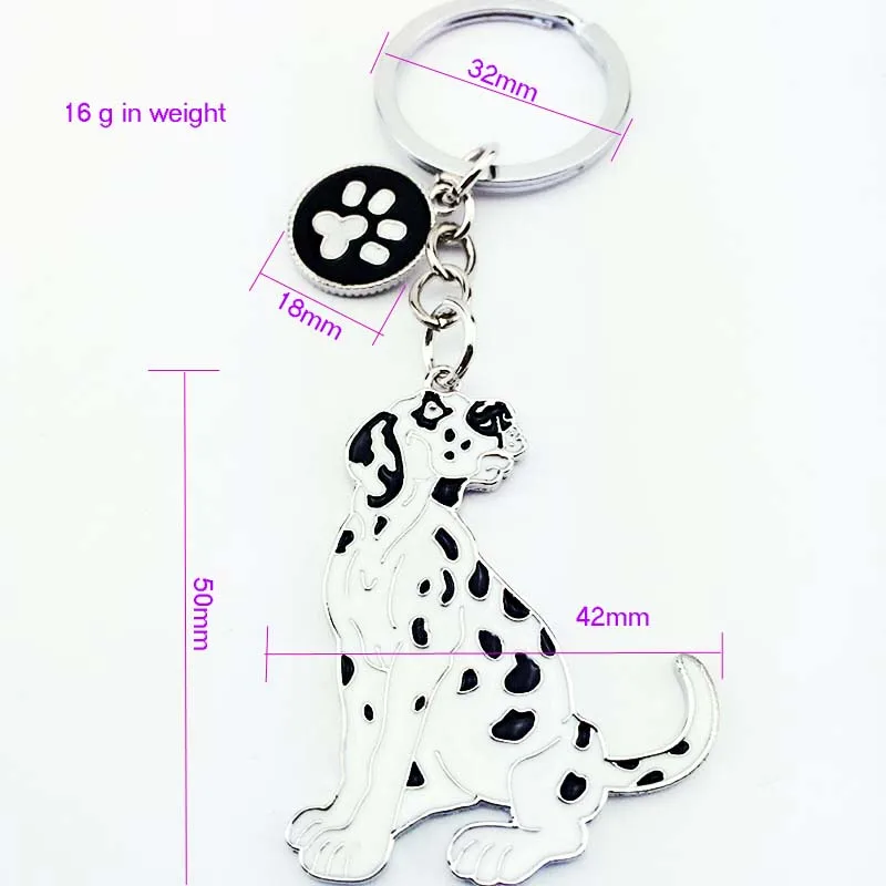 NEW PET dogs keychains dalmatians DIY key pendant car key ring gift for best friend jewelry woman&man Keychain tag key bag charm