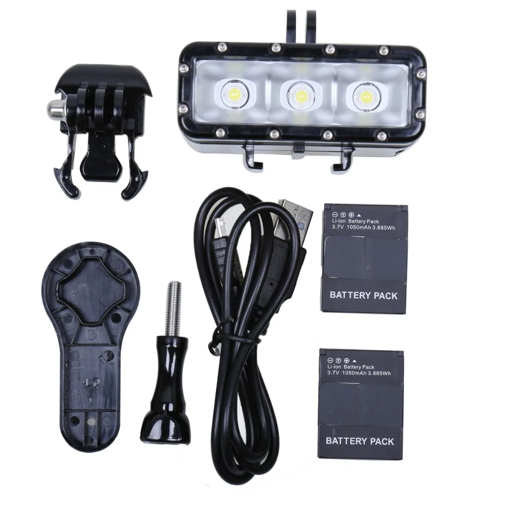 NEWEST Go Pro Accessories Underwater Waterproof Diving LED Light Spot Lamp for GoPro Hero 4 3plus 3 Camera SJ4000 SJCAM