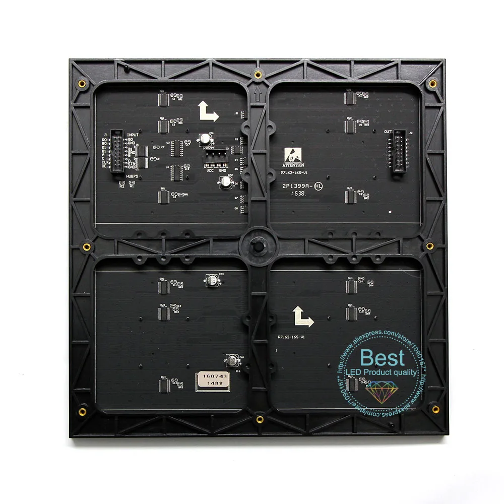 Módulo de Display LED Interior Full Color, 32x32Pixel, 244mm * 244mm, Vídeo Full Color, Painel de Unidade LED, P7.62