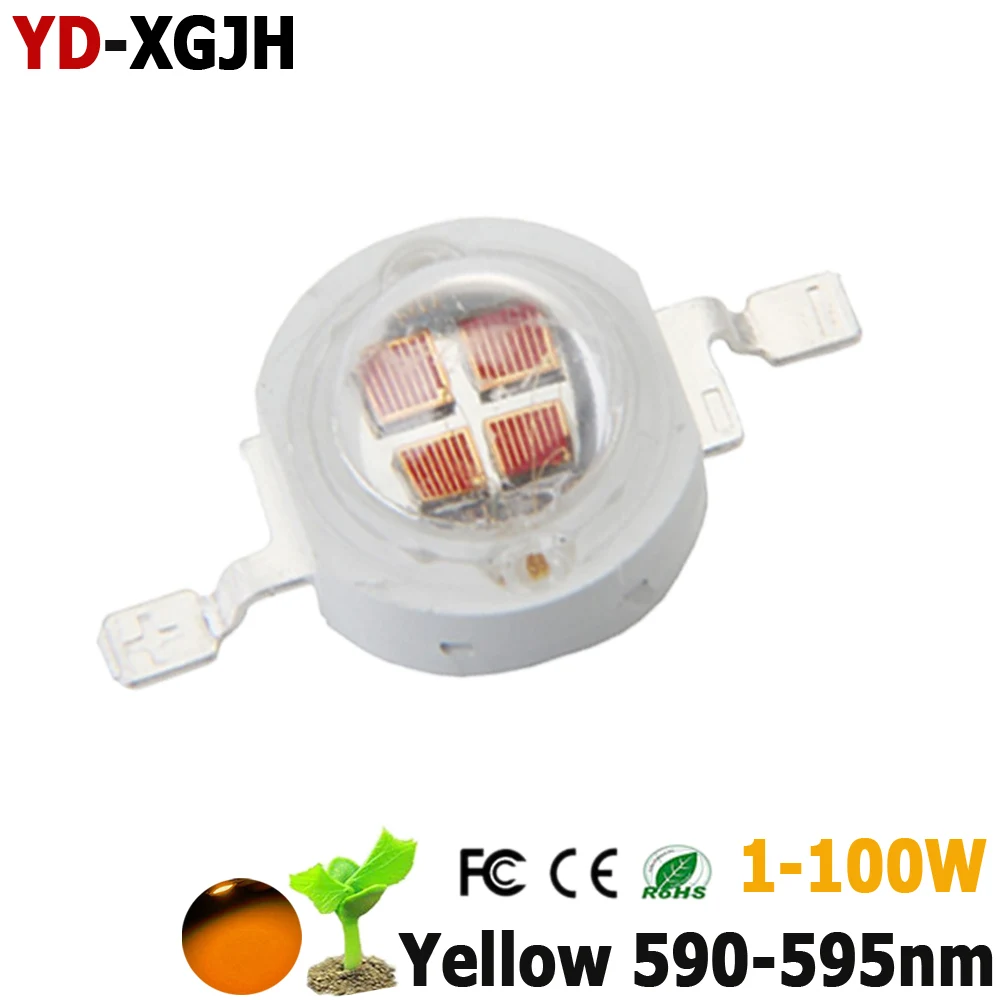 High Power LED Chip Yellow  For LED Spotlight amp Light 590-595mA L 3W 5W 10W 20W 30W 50W 100W light Beads Diode