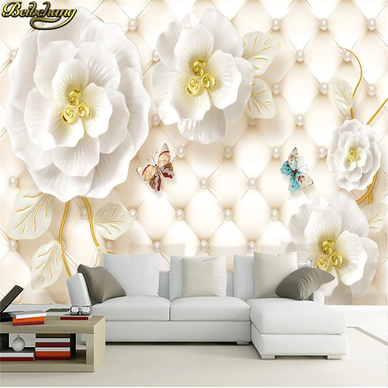 

beibehang Custom photo wallpaper three-dimensional relief jewelry roses jade carving TV background 3D wall paper murals stickers