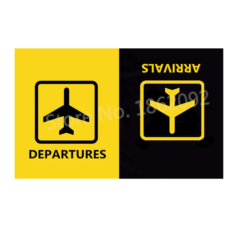 Funny Arrivals Departures Welcome Doormat Novelty Arrival Departure Entrance Floor Mats Non Slip Rubber Aviation Rug Airplane