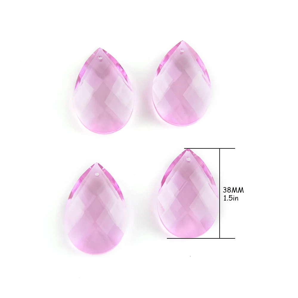 

50pcs/lot Lilac 38mm Suncatcher Prism Parts Crystal Chandelier Pendant Crystal Almond Pendants Best Selling