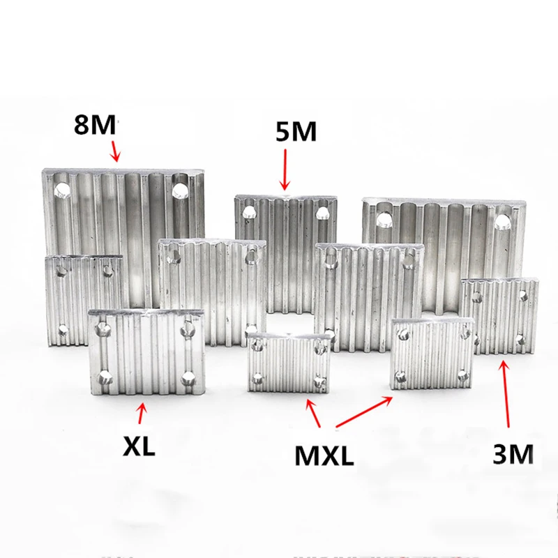 HTD S3M/S5M/S8M/MXL/XL/3M/5M Aluminum Arc Clamp Tooth plate open synchronous belt Fixed clip timing Belt connection Teeth plate