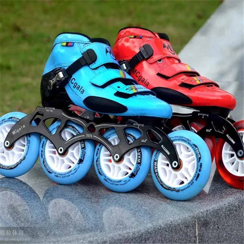 6-layers Carbon Fiber Professional Inline Speed Skates Shoes for Indoor Track Street Racing Super Light 30-45 Adults Kids Roller