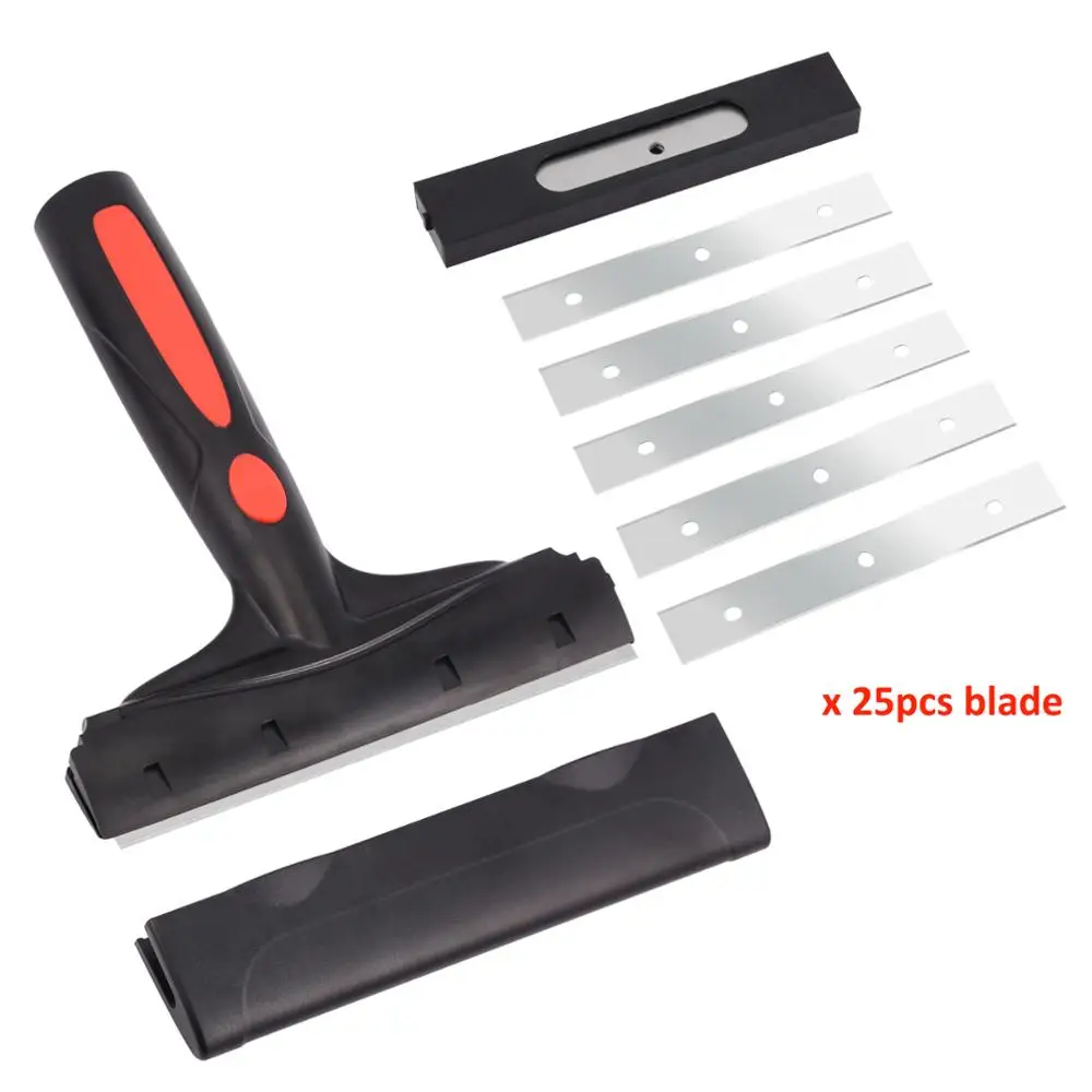 EHDIS Long Handle Metal Blade Scraper Car Film Vinyl Wraps Sticker Remover Household Wallpaper Glue Dirt Residue Cleaning Tools