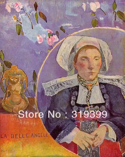 

Portrait Oil Painting Reproduction on Linen canvas,The Beautiful Angele by paul gauguin,Free DHL Shipping,Museum Quality