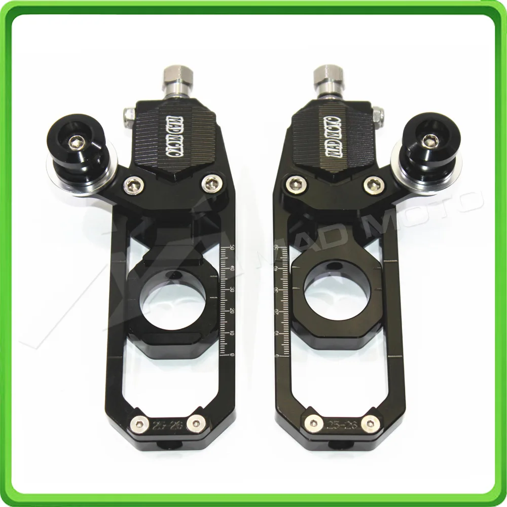 

Motorcycle Chain Tensioner Adjuster with paddock bobbins kit for Yamaha YZF-R1 R1M R1S 2015 2016 2017 15 16 17 Black