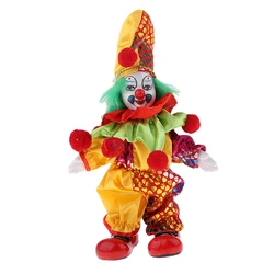 Vintage Clown Doll Standing Doll Colorful Children Christmas Gift Home Decor Funny Clown Halloween Decoration for Kids Display