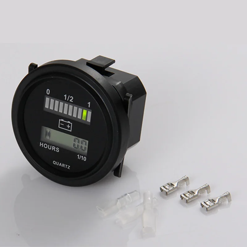 Digital LED State Battery Charge Indicator 12V,24V,36V,48V,72V LCD Hour Meter for Golf Carts Motorcycle Forklift MARINE BI004
