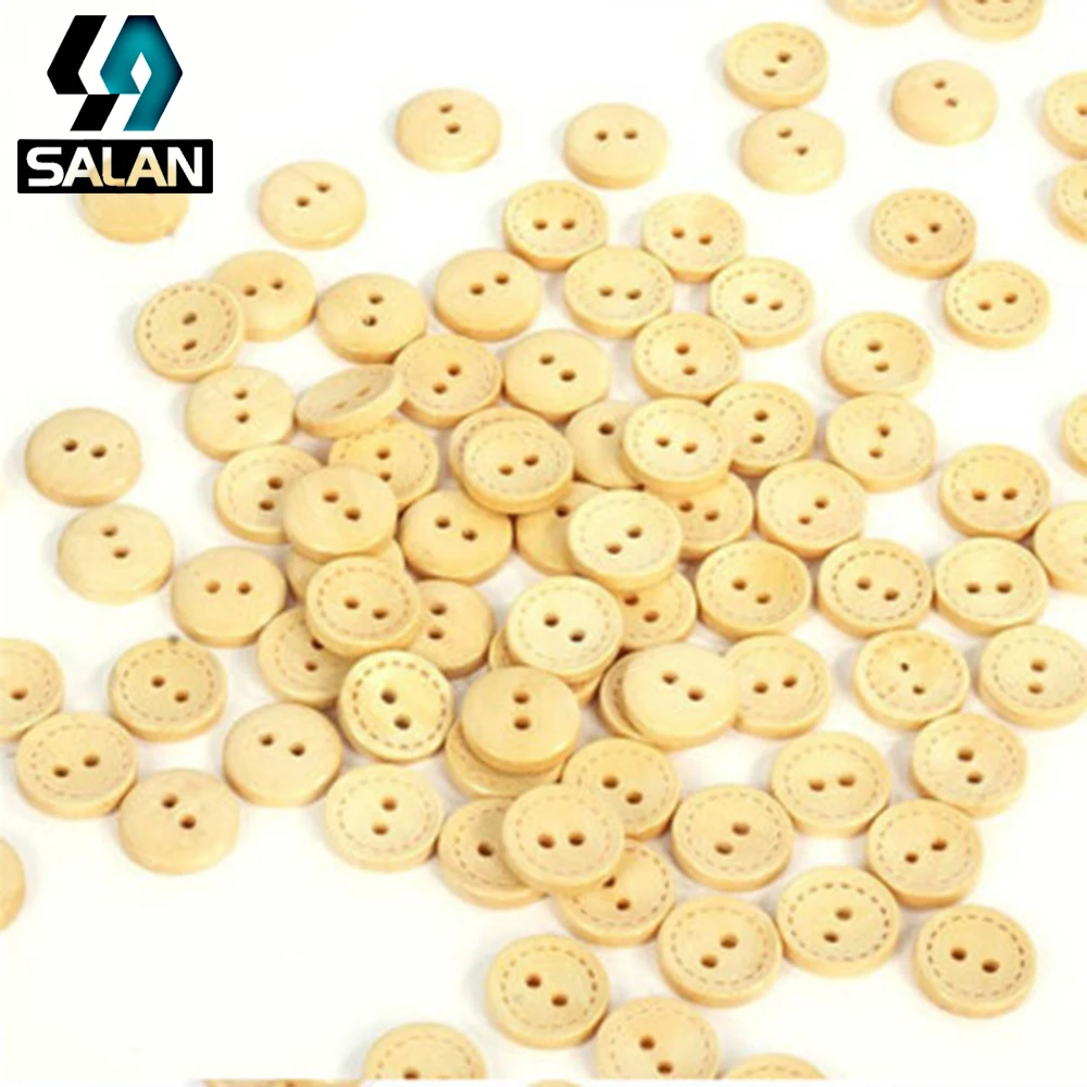 Factory direct sales of natural wood deduction wooden button round bowl deduction deduction line deduction DIY clothing accessor