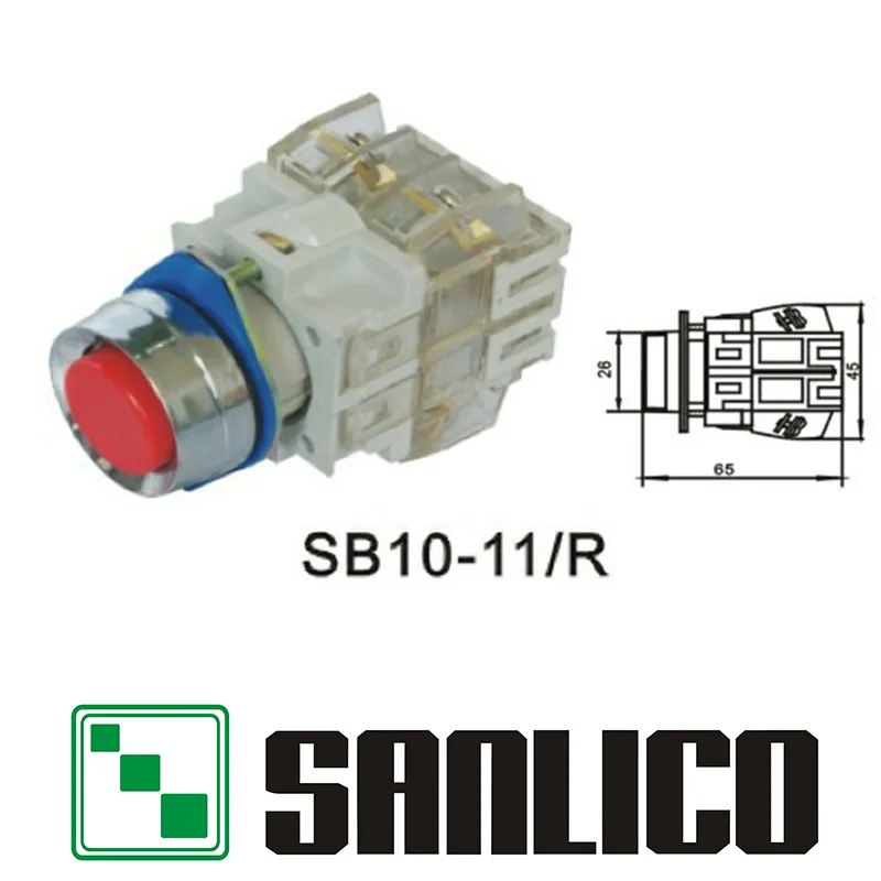 Momentary Push Button Switch SB10 LA68D LAY3-11/R Spring Return Ø22mm