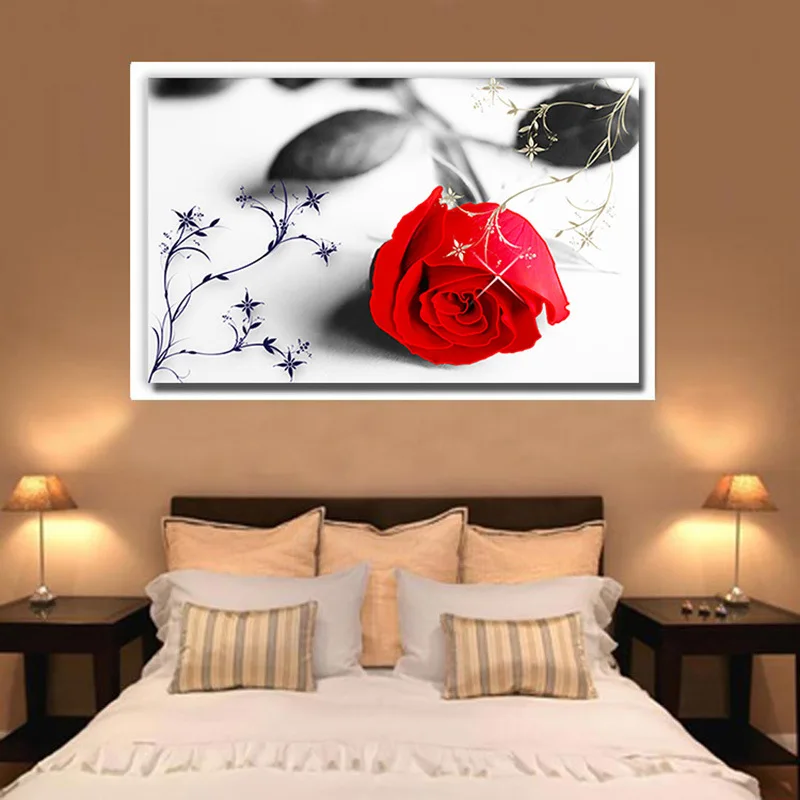 

Diy 5d Sale Diamond Embroidery, Diamond Mosaic, Full, Red Rose, Simple and Modern, Diamond Painting, Cross Stitch, Decoration